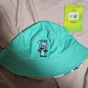 Teal Bucket Hat with Embroidered Character
